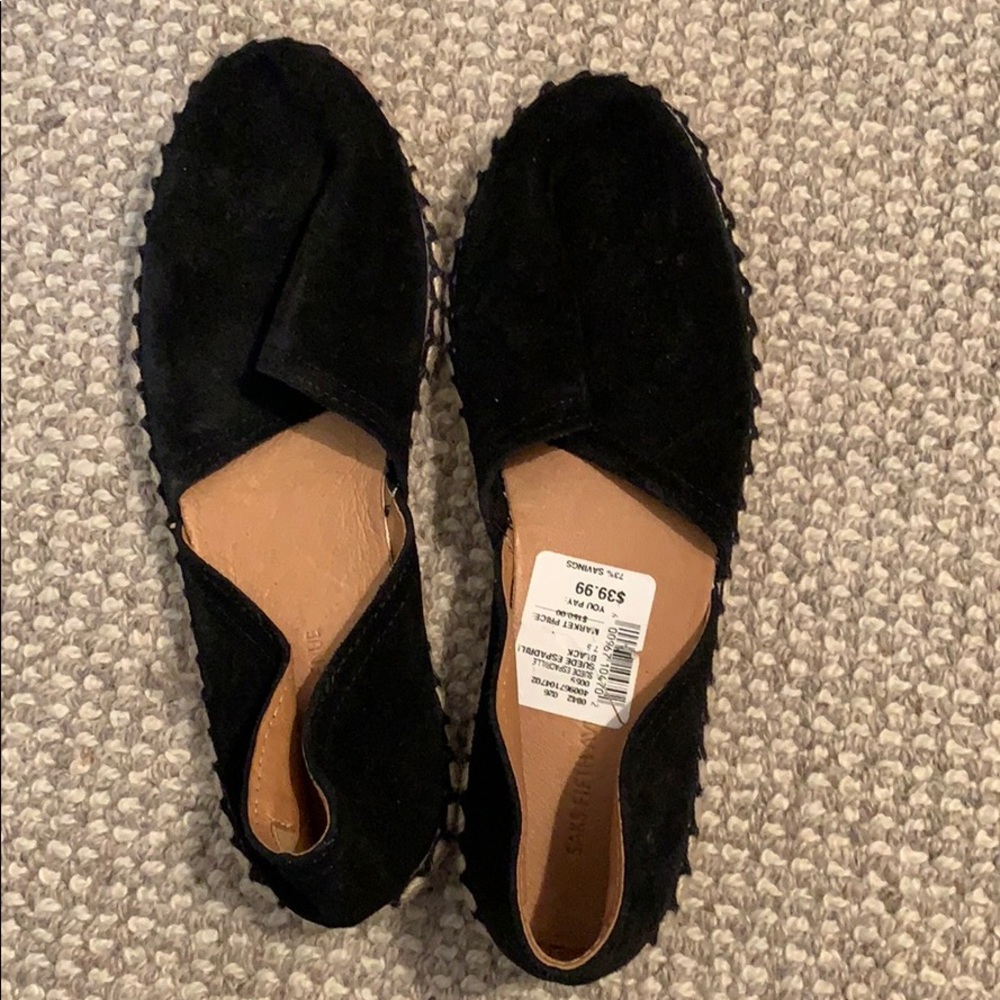 Black espadrille flats